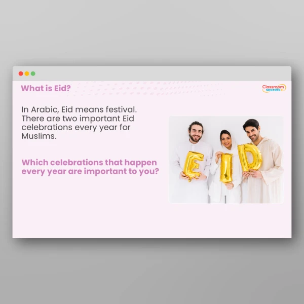 An image of the Eid Whole School Assembly PPT Resource
