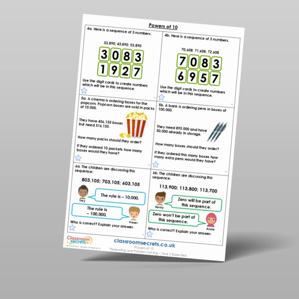 An image of the Powers of 10 Reasoning and Problem Solving Resource