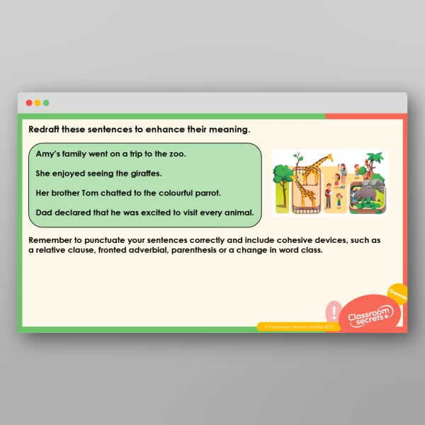 An image of the Consolidating Redrafting - Sentences Teaching PPT Resource