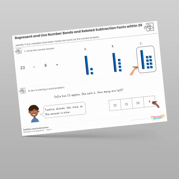 An image of the Addition and Subtraction Mistake Investigators Resource