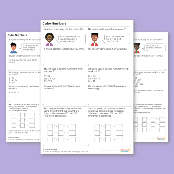 Year 5 Cube Numbers Multiplication and Division A Reasoning and Problem Solving