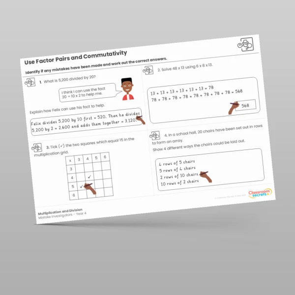 An image of the Multiplication and Division Mistake Investigators Resource