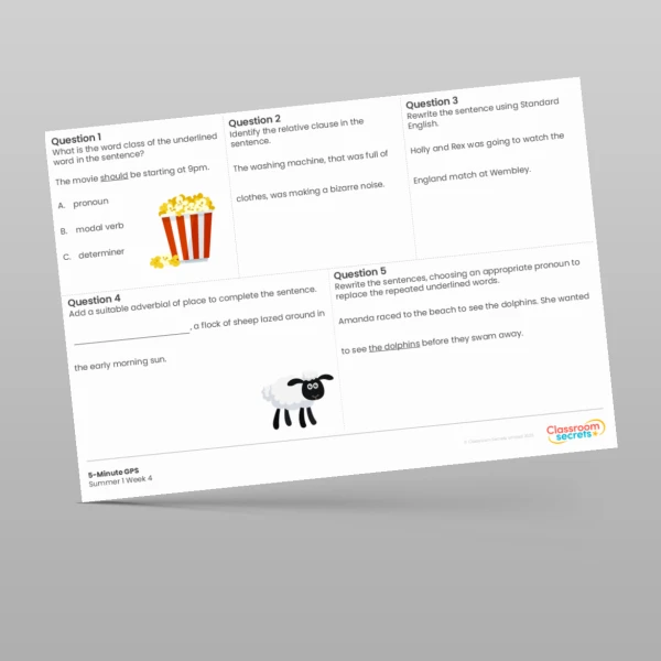 An image of the 5-Minute GPS Summer 1 Week 4 Resource