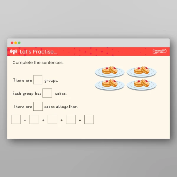 An image of the Add Equal Groups Teaching PPT Resource