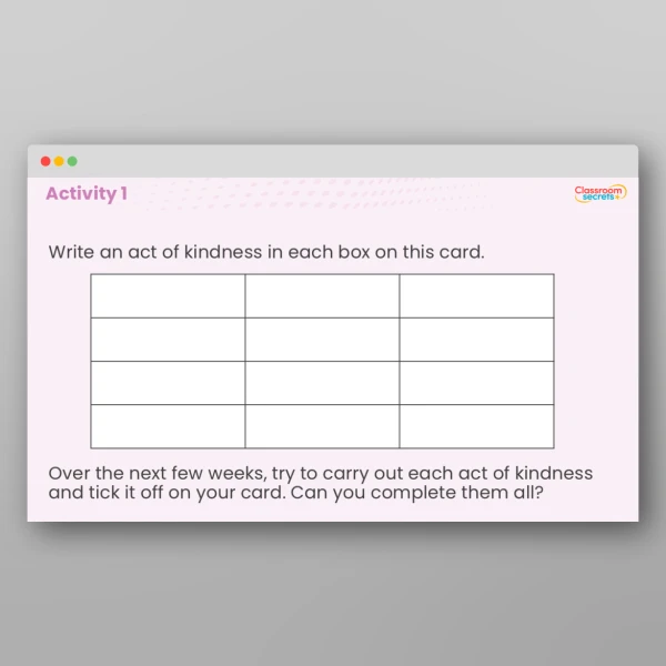 An image of the Values Resource - Kindness Resource