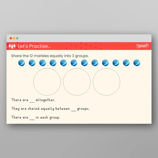 An image of the Make Equal Groups - Sharing Teaching PPT Resource