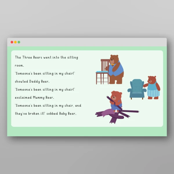 An image of the Goldilocks and the Three Bears Story ebook Resource