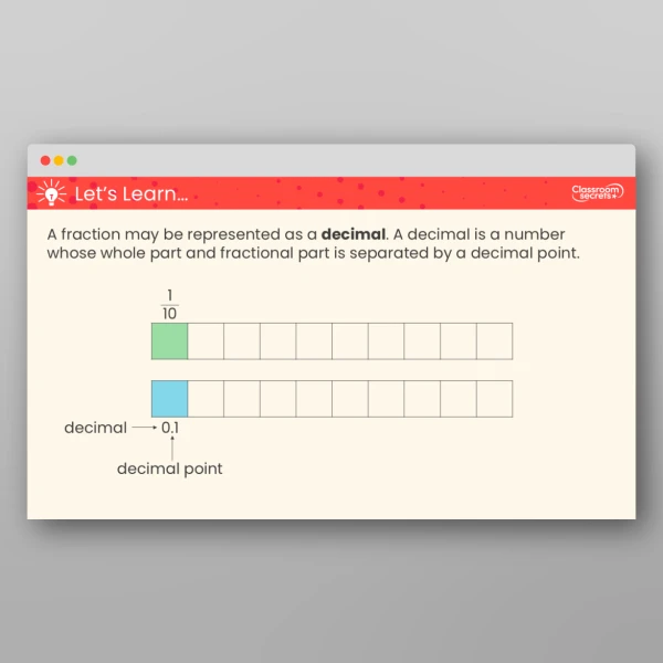An image of the Tenths as Decimals Teaching PPT Resource
