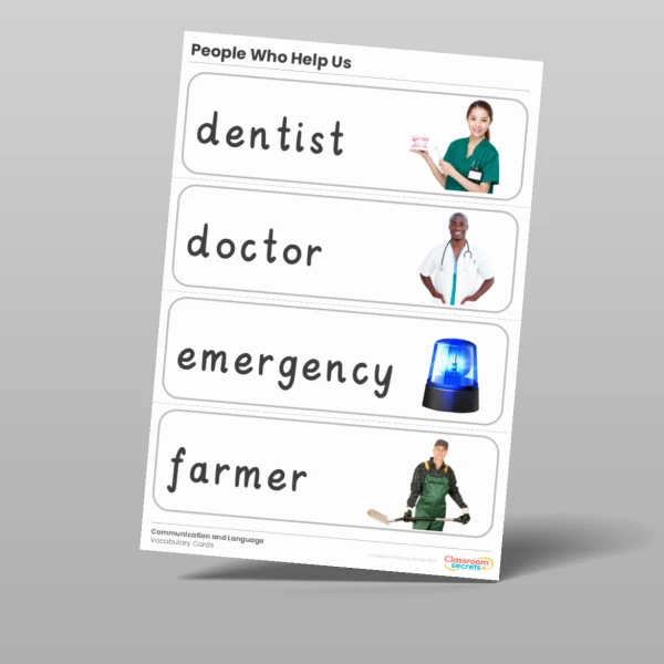 An image of the People Who Help Us Vocabulary Cards Resource