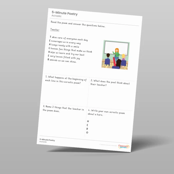 An image of the 5-Minute Poetry Resource