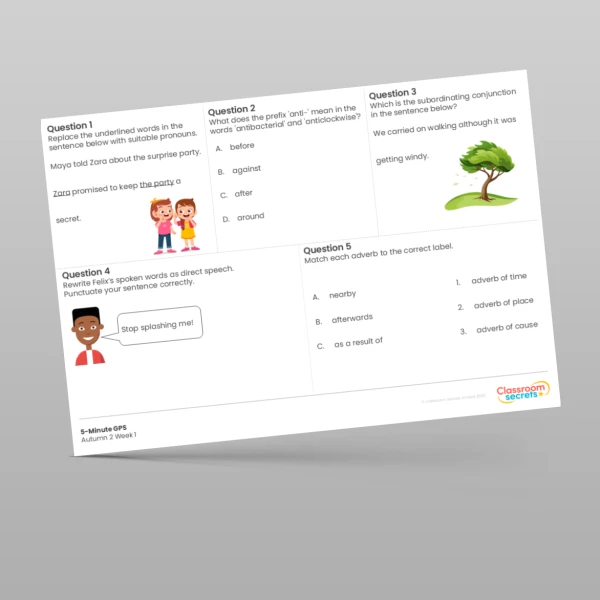 An image of the 5-Minute GPS Autumn 2 Week 1 Resource