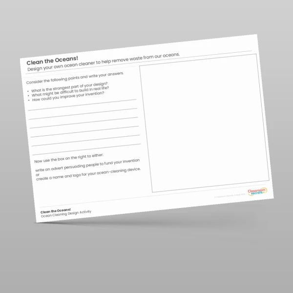 An image of the Clean the Oceans Design Activity Resource