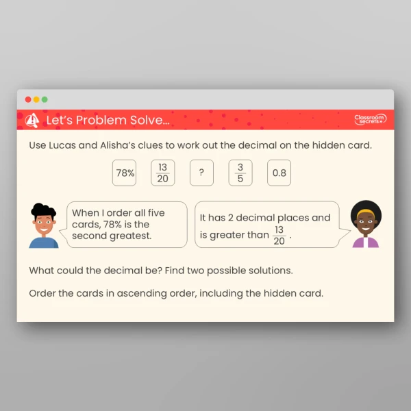 An image of the Order Fractions, Decimals and Percentages Teaching PPT Resource