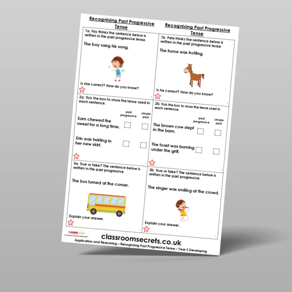 An image of the Recognising Past Progressive Tense Application and Reasoning Resource