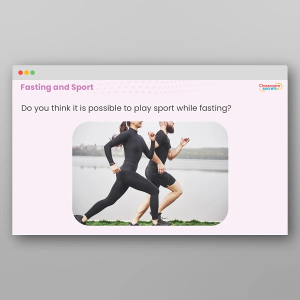 An image of the Fasting in Sport Teaching PPT Resource