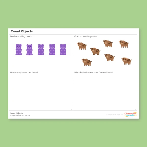 Year 1 Count Objects Place Value (within 10) Varied Fluency