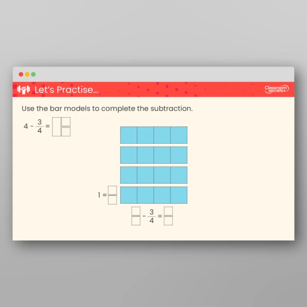 An image of the Subtract from Whole Amounts Teaching PPT Resource