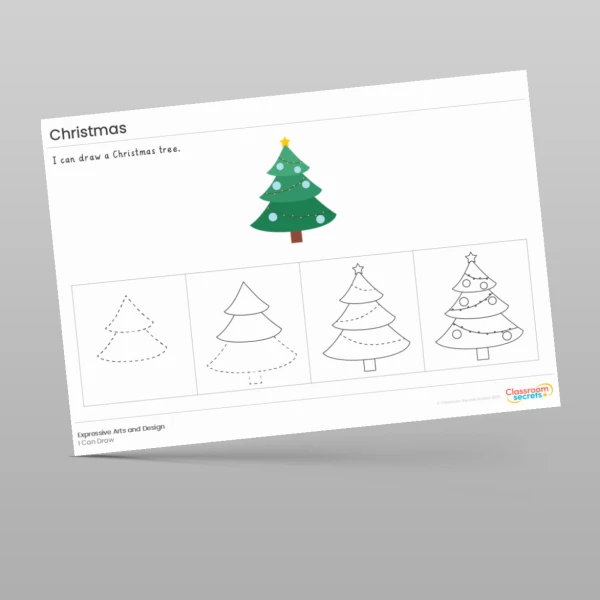 An image of the Christmas I Can Draw Resource