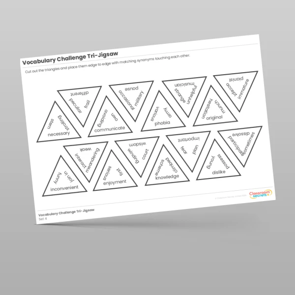 An image of the Vocabulary Challenge Tri-Jigsaw Set 2 Resource