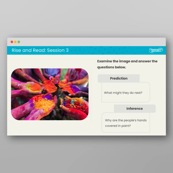 An image of the KS2 Rise and Read Holi Resource