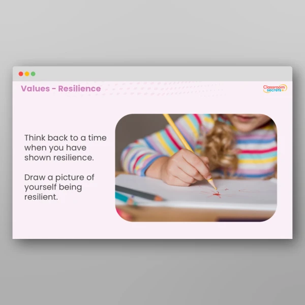 An image of the Values - Resilience PPT Resource