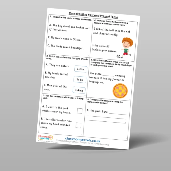 An image of the Consolidating Past and Present Tense Prior Learning Resource