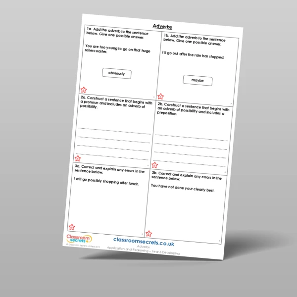 An image of the Adverbs Application and Reasoning Resource