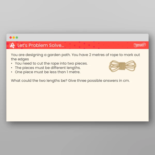 An image of the Subtract Lengths Teaching PPT Resource