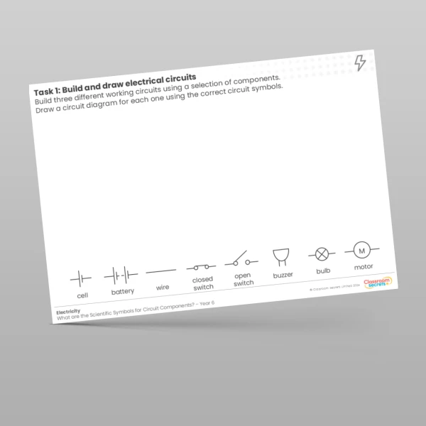 An image of the Lesson 1: Build and Draw Electrical Circuits Worksheet Resource