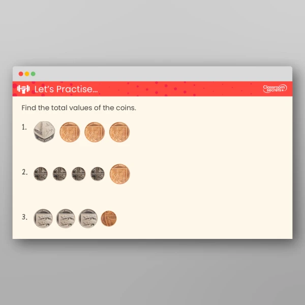 An image of the Count in Coins Teaching PPT Resource