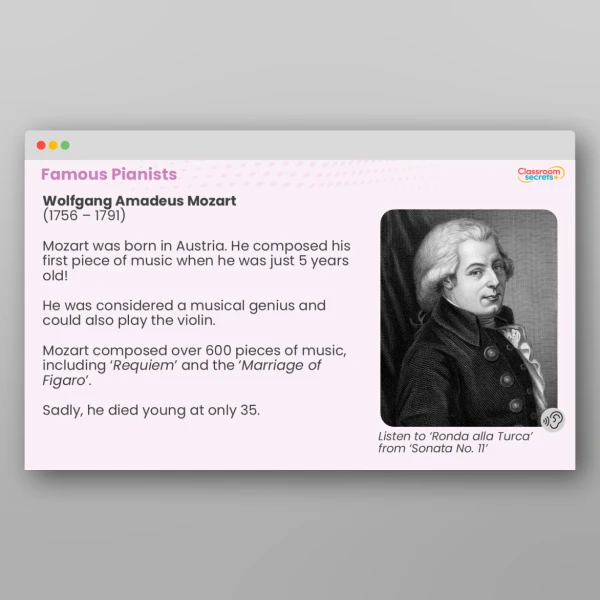 An image of the World Piano Day KS2 Assembly Resource