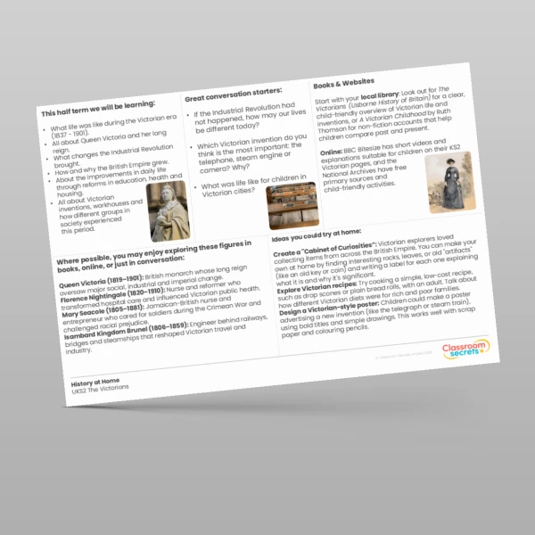 An image of the The Victorians History at Home Resource