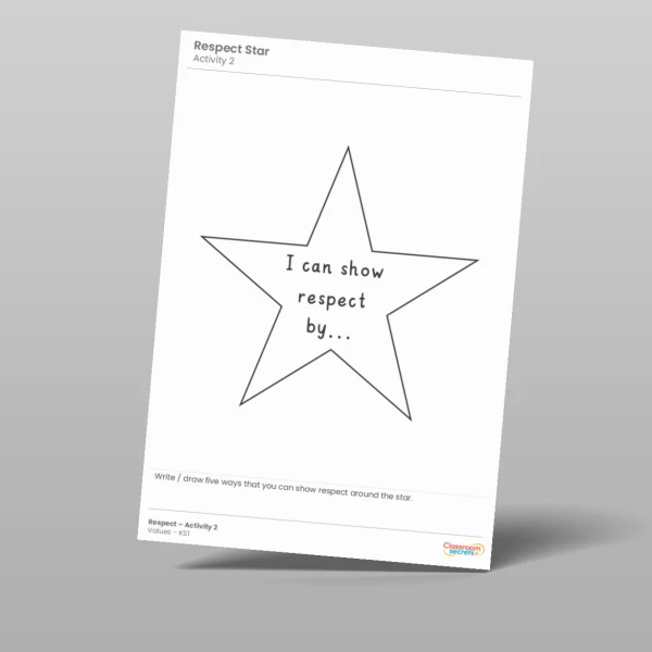 An image of the Values - Respect Worksheet Resource