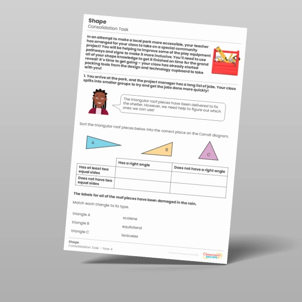 An image of the Shape Consolidation Task Resource