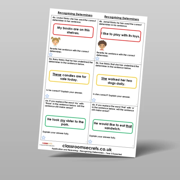 An image of the Recognising Determiners Application and Reasoning Resource