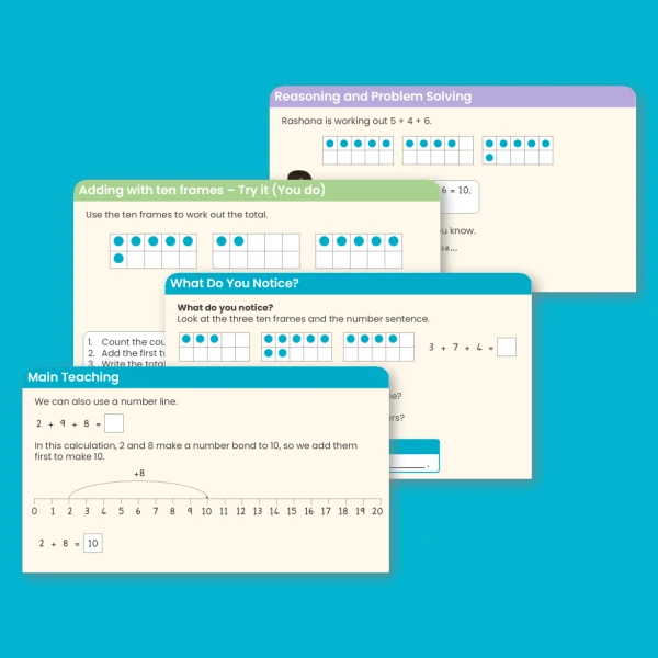 Year 2 Add Three 1-Digit Numbers Addition and Subtraction Teaching PowerPoint