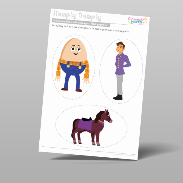 Eyfs Humpty Dumpty Stick Puppets Resource | Classroom Secrets