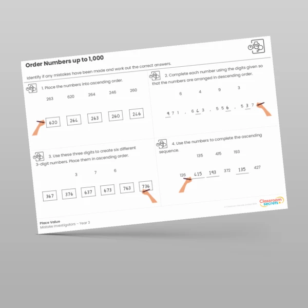 An image of the Place Value Mistake Investigators Resource