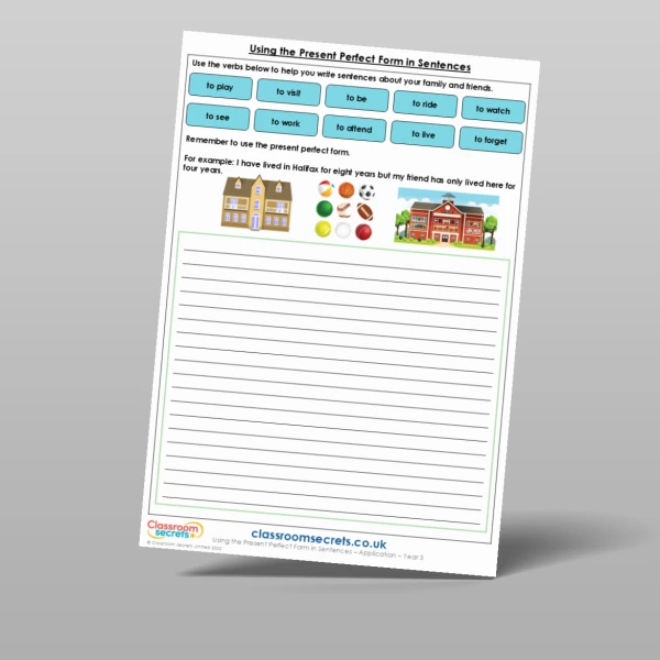 An image of the Using the Present Perfect Form in Sentences Application Resource