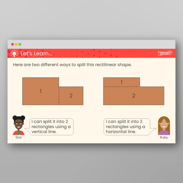 An image of the Area of Compound Shapes Teaching PPT Resource