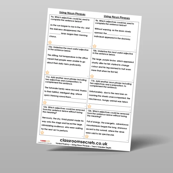 An image of the Using Noun Phrases Varied Fluency Resource