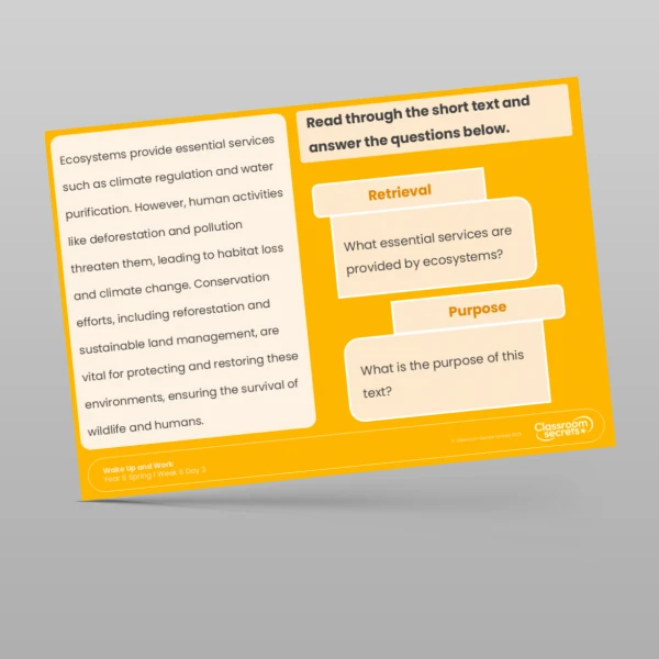 An image of the Spring 1 Week 6 Wake Up and Work Resource