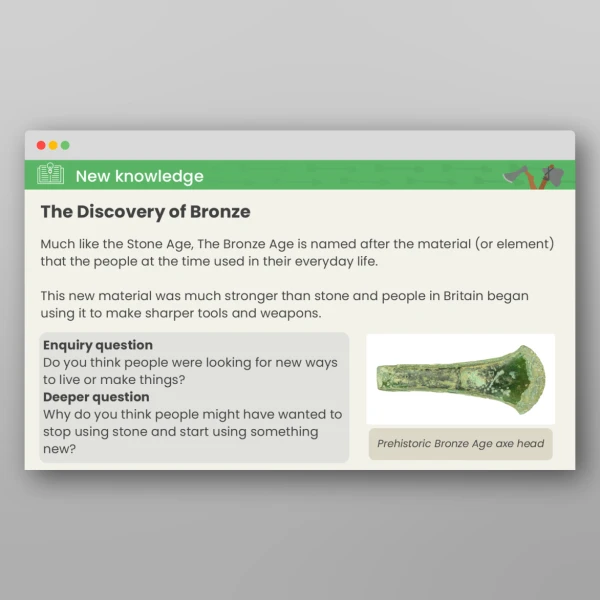 An image of the Stone Age to Iron Age What Was the Bronze Age? PPT Resource