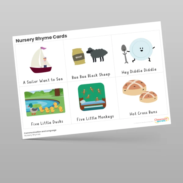 An image of the Nursery Rhyme Cards Resource