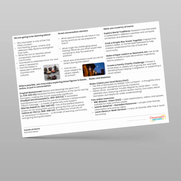 An image of the Ramadan at Home Resource