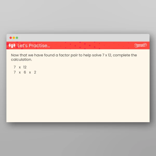 An image of the Use Factor Pairs Teaching PPT Resource