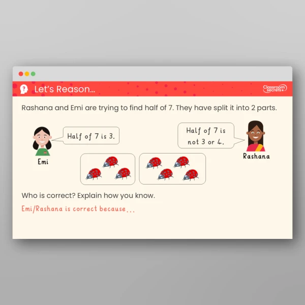 An image of the Find a Half of a Quantity Teaching PPT Resource