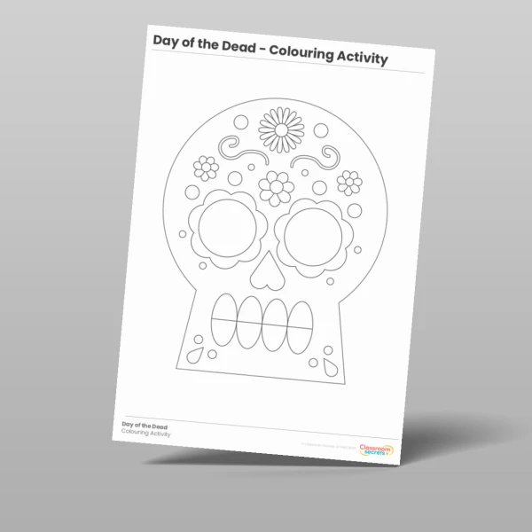 An image of the Day of the Dead Colouring Activity Resource
