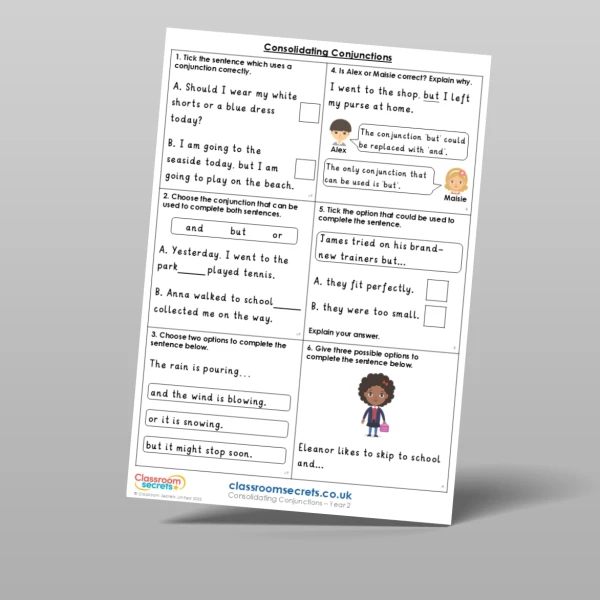 An image of the Consolidating Conjunctions Mixed Activity Resource