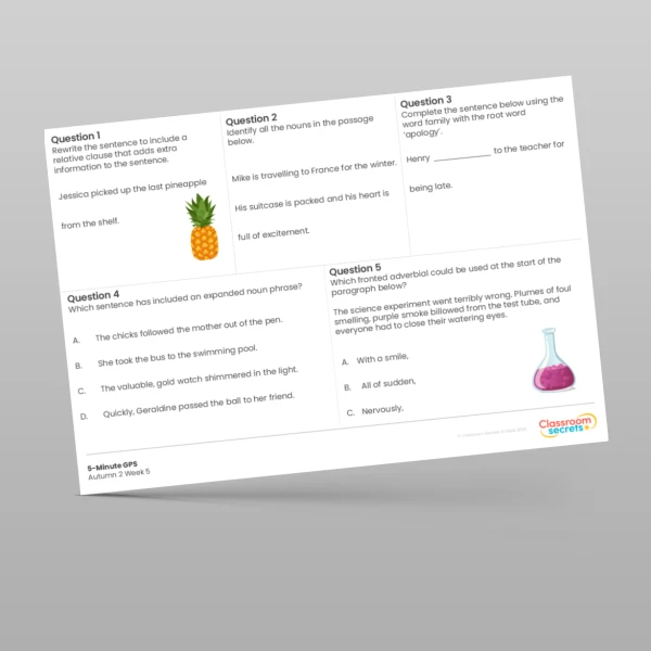 An image of the 5-Minute GPS Autumn 2 Week 5 Resource
